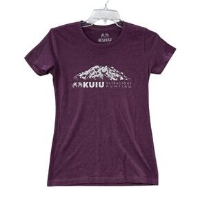 KUIU T-Shirt Women Small Purple Ultralight Hunting Graphic Mountain Short Sleeve
